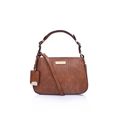 Brown pam structured mini hobo tote bag